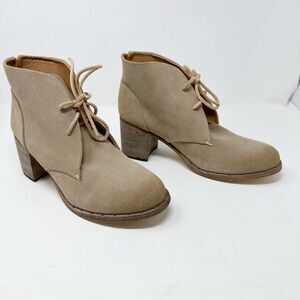 Beek Leather Suede Lace Up Chukka Heeled Boots NEW Size 9.5